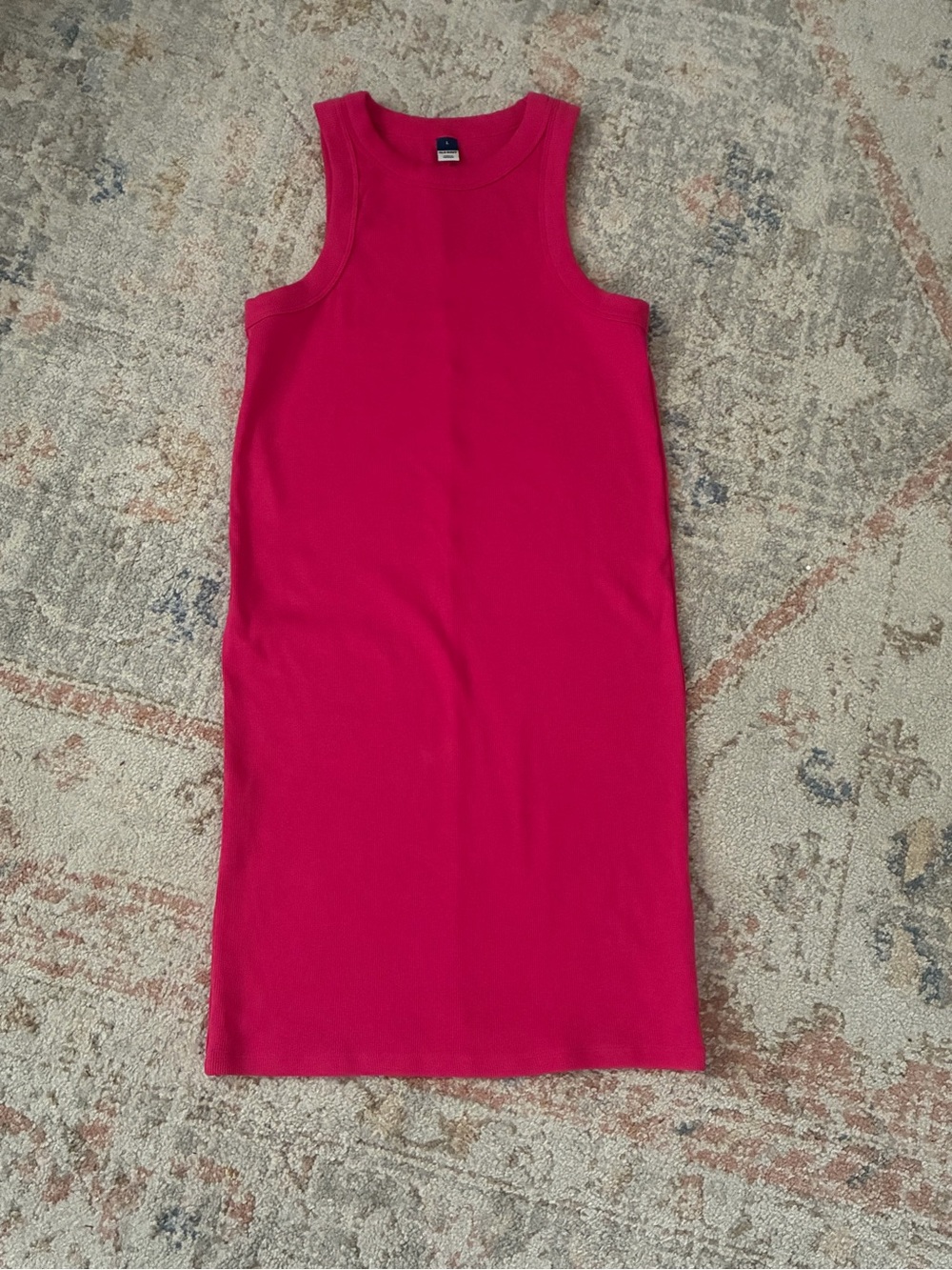 Old Navy Pink Rib-Knit High Neck Racerback Midi - Size Large